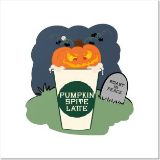 Funny Halloween Pumpkin Spite Latte Posters and Art